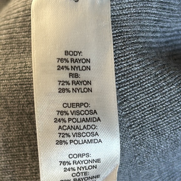 WHBM | Women's gray short sleeved stretch sweater beaded neckline ribbed… - Picture 10 of 11